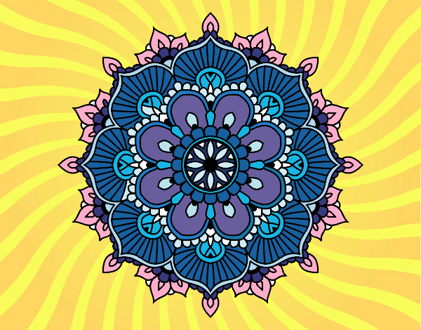 Dibujo Mandala destello floral pintado por kapra