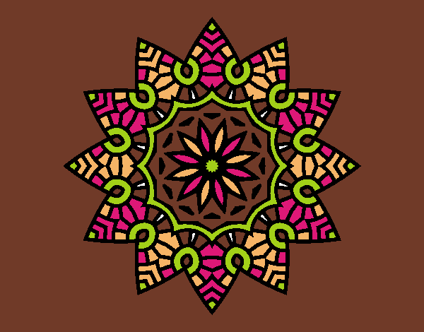 Dibujo Mandala estrella floral pintado por blanca
