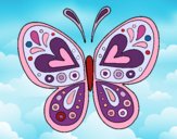 Dibujo Mandala mariposa pintado por kapra