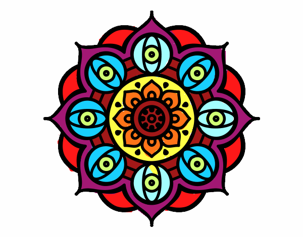 Dibujo Mandala ojos abiertos pintado por colibri33