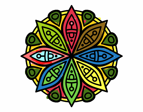 Dibujo Mandala para la concentración pintado por colibri33