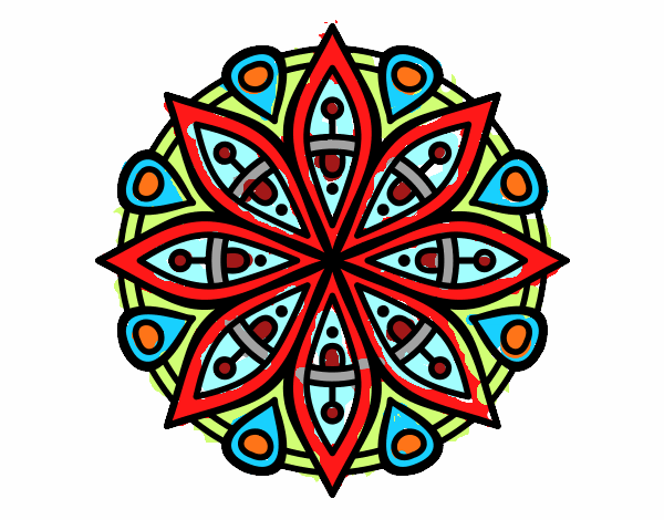 Dibujo Mandala para la concentración pintado por colibri33