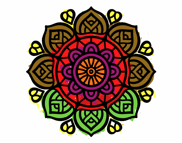 Dibujo Mandala para la concentración mental pintado por colibri33