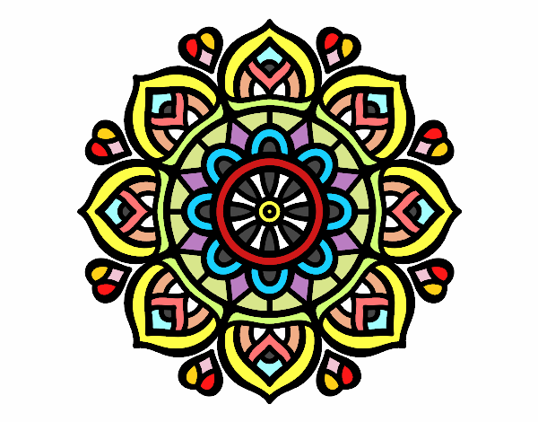 Dibujo Mandala para la concentración mental pintado por kaluma