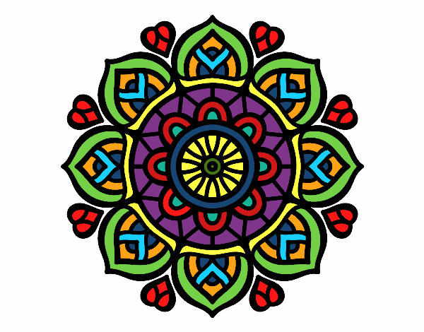 Dibujo Mandala para la concentración mental pintado por jimenakawy