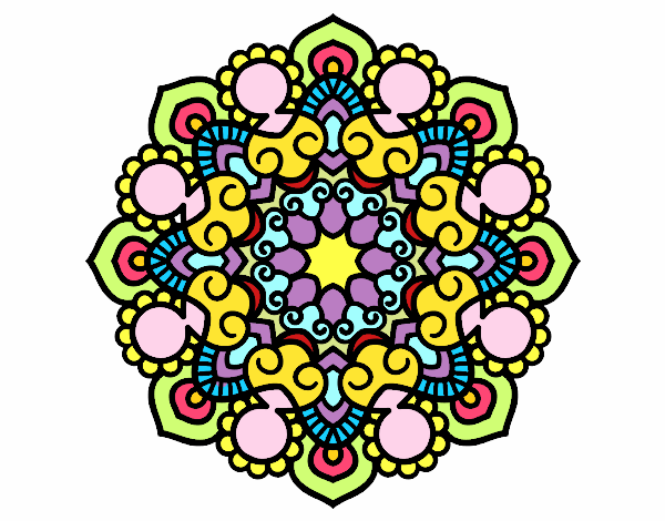 Dibujo Mandala reunión pintado por kaluma