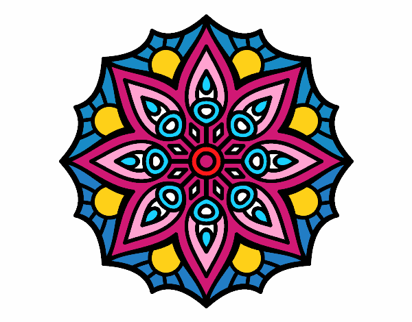 Dibujo Mandala simetría sencilla pintado por SOYLUN