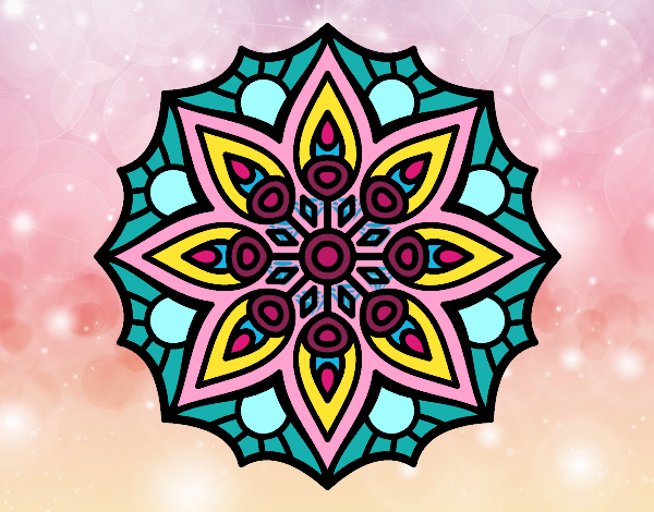 Dibujo Mandala simetría sencilla pintado por allison12
