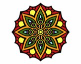 Dibujo Mandala simetría sencilla pintado por jimenakawy