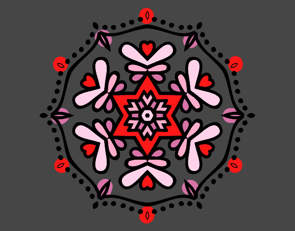 Dibujo Mandala simétrica pintado por blanca