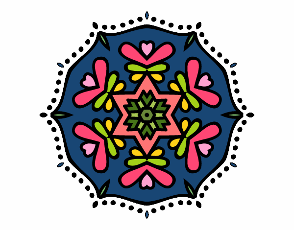 Dibujo Mandala simétrica pintado por CristinaV