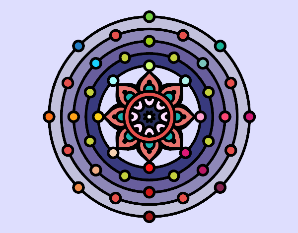 Dibujo Mandala sistema solar pintado por blanca