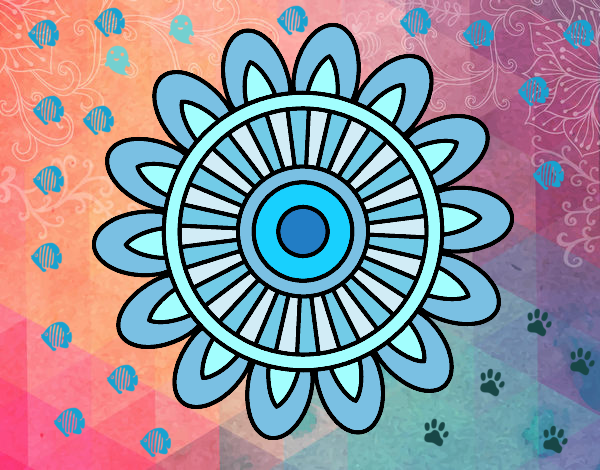 Dibujo Mandala solar pintado por yoanna3012