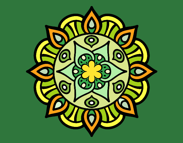 Dibujo Mandala vida vegetal pintado por kapra
