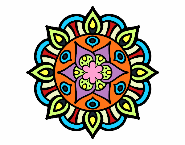 Dibujo Mandala vida vegetal pintado por kaluma