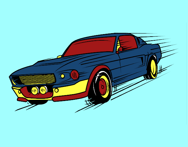 Dibujo Mustang retro pintado por Amancay99