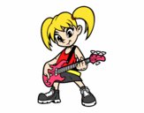 Dibujo Niña con guitarra eléctrica pintado por Cherise