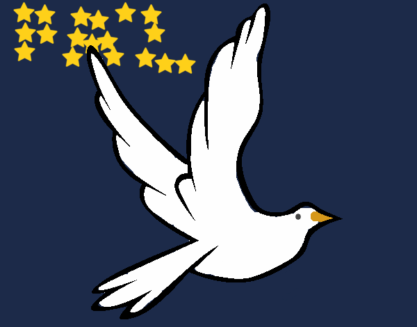 Dibujo Paloma de la paz al vuelo pintado por linda423
