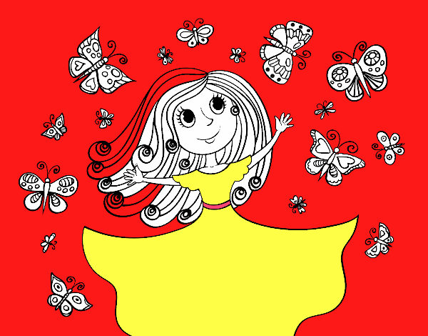 Dibujo Princesa de las mariposas pintado por josehanny 