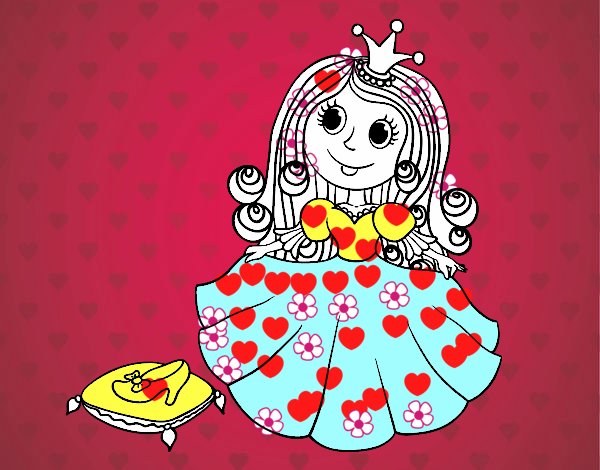 Dibujo Princesa y zapato de cristal pintado por josehanny 