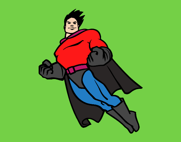 Dibujo Superman volando pintado por mililamejo