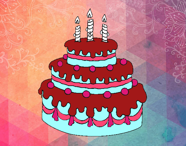 Dibujo Tarta de cumpleaños pintado por Bella-Luna