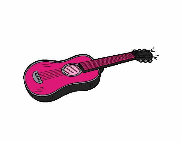 Dibujo Una guitarra acústica pintado por Fandy