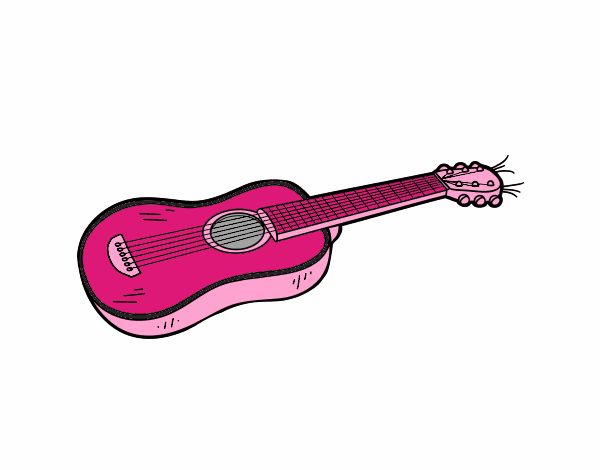 Dibujo Una guitarra acústica pintado por Fandy