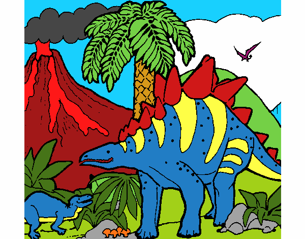 Dibujo De Stegosaurus Pintado Por En Dibujos Net El D A A Las