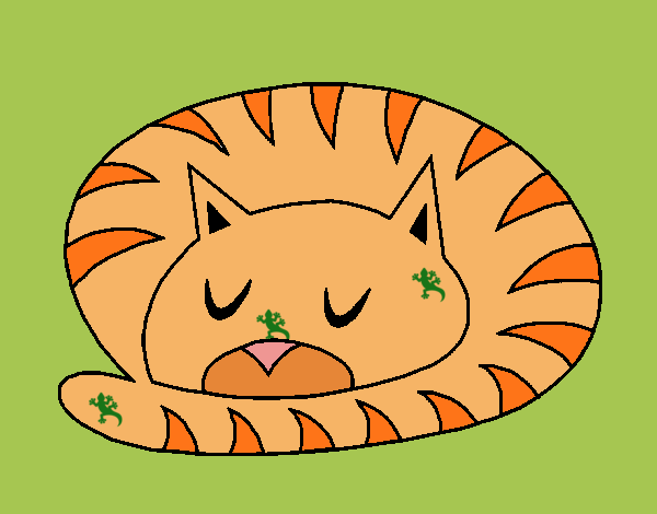 Dibujo Gato durmiendo pintado por ALETTE