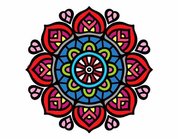 Dibujo Mandala para la concentración mental pintado por JC2016