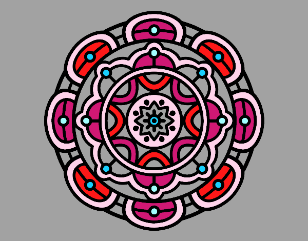Dibujo Mandala para la relajación mental pintado por blanca