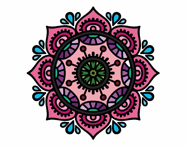 Dibujo Mandala para relajarse pintado por lolia