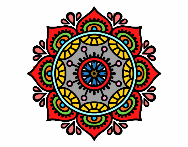 Dibujo Mandala para relajarse pintado por JC2016