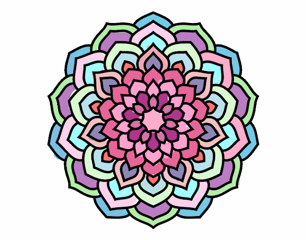 Dibujo Mandala pétalos de flor pintado por colibri33