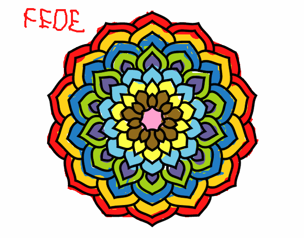 Dibujo Mandala pétalos de flor pintado por colibri33