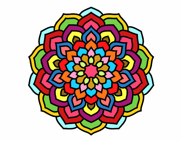 Dibujo Mandala pétalos de flor pintado por colibri33