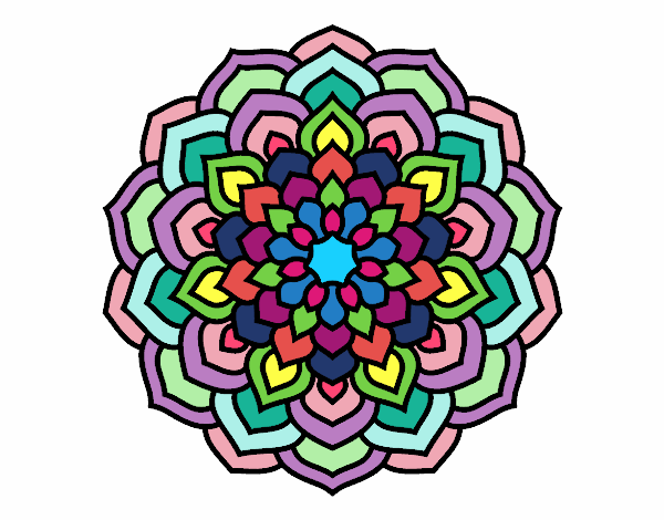 Dibujo Mandala pétalos de flor pintado por storm75