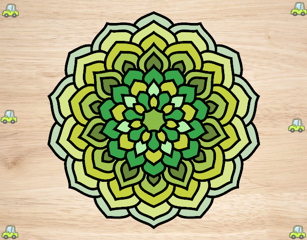 Dibujo Mandala pétalos de flor pintado por storm75