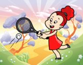Dibujo Niña jugando a tenis pintado por annie9000