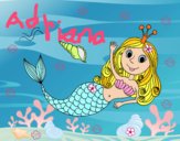 Dibujo Sirena saludando pintado por adrigarcia