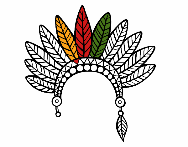 Corona de plumas de jefe indio