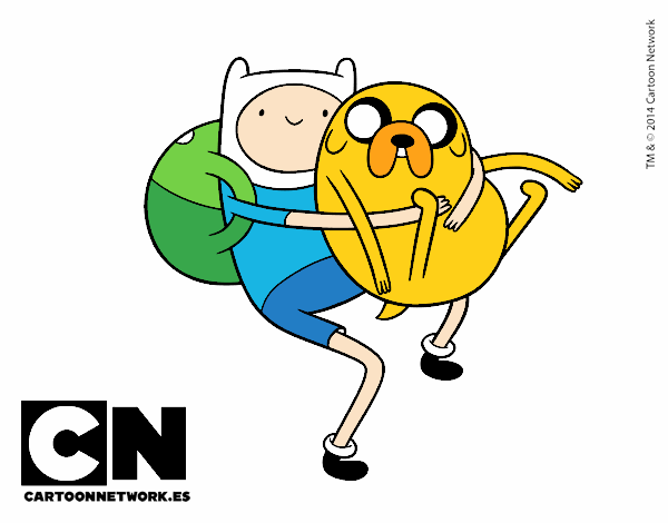 Dibujo Finn y Jake abrazados pintado por sherlyn21