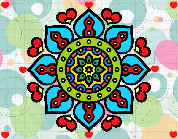 Dibujo Mandala corazones árabes pintado por storm75