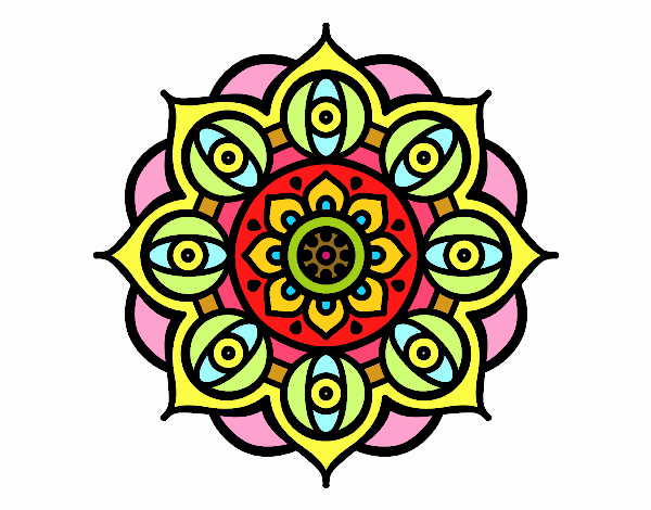 Dibujo Mandala ojos abiertos pintado por nikolje