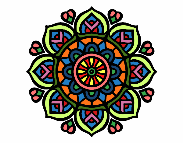 Dibujo Mandala para la concentración mental pintado por glenddy