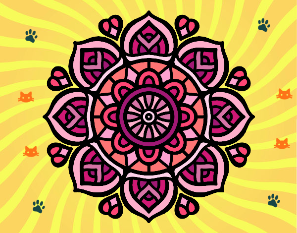 Dibujo Mandala para la concentración mental pintado por nikolje