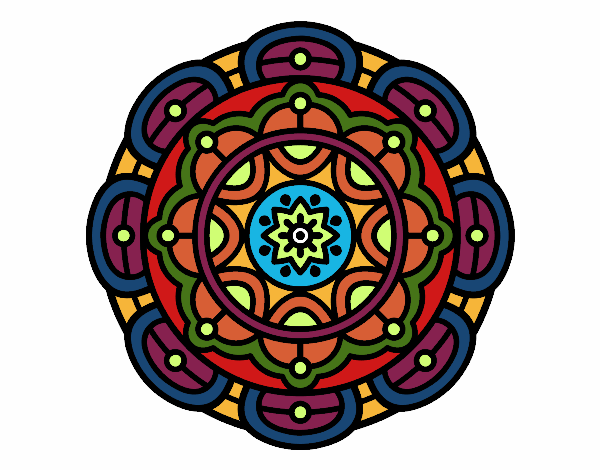 Dibujo Mandala para la relajación mental pintado por glenddy