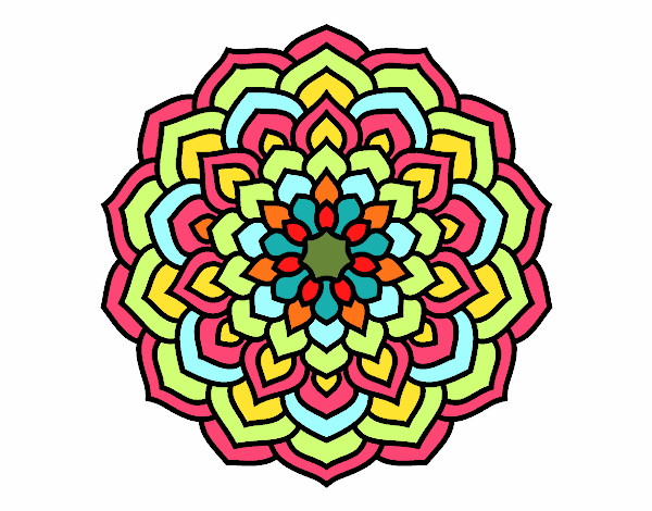 Dibujo Mandala pétalos de flor pintado por glenddy