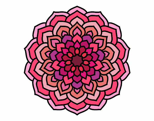 Dibujo Mandala pétalos de flor pintado por Mandaline